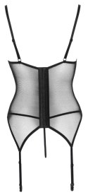 Cottelli LINGERIE - Seksowna Matowa Koszulka Z Paskami i I Delikatną Koronką + Stringi S Cottelli LINGERIE