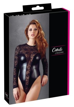 Cottelli LINGERIE - Seksowne Koronkowe Body Z Matowymi Wstawkami Czarne L Cottelli LINGERIE