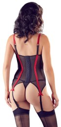 Cottelli LINGERIE - Siateczkowa Koszulka Z Paskami Do Pończoch + Stringi 85B/L Cottelli LINGERIE