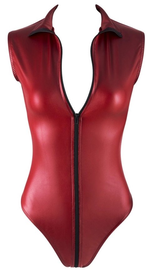 Cottelli PARTY - Czerwone Błyszczące Body Z Długim Suwakiem S Cottelli PARTY Cottelli PARTY - Czerwone Błyszczące Body Z Długim Suwakiem S Cottelli PARTY