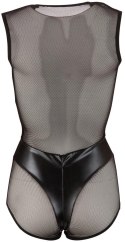 Cottelli PARTY - Seksowne Matowe Body Z Dodatkiem Siateczki Czarne XL Cottelli PARTY