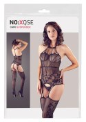 NO:XQSE - Seksowna Siateczkowa Koszulka Z Pończochami Czarny S-L NO:XQSE