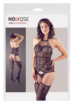 NO:XQSE - Seksowna Siateczkowa Koszulka Z Pończochami Czarny S-L NO:XQSE