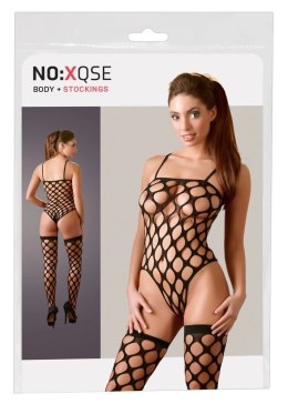 NO:XQSE - Seksowne Body I Pończochy Z Grubej Siateczki Czarne S-L NO:XQSE