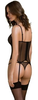 Passion - Seksowna Koszulka Z Paskami Do Pończoch + Stringi Zinnia Corset 2XL/3XL Passion