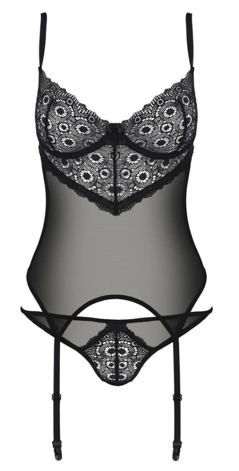 Passion - Seksowna Koszulka Z Paskami Do Pończoch + Stringi Zinnia Corset S/M Passion Passion - Seksowna Koszulka Z Paskami Do Pończoch + Stringi Zinnia Corset S/M Passion