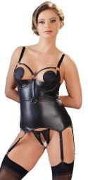 Cottelli Bondage - Seksowna Matowa Koszulka Bez Biustu + Otwarte Stringi XL Cottelli BONDAGE