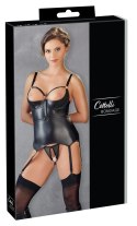 Cottelli Bondage - Seksowna Matowa Koszulka Bez Biustu + Otwarte Stringi M Cottelli BONDAGE