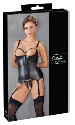 Cottelli Bondage - Seksowna Matowa Koszulka Bez Biustu + Otwarte Stringi M Cottelli BONDAGE