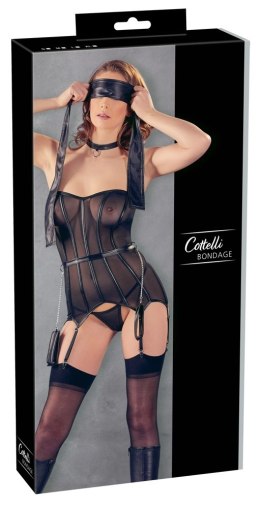 Cottelli Bondage - Seksowny Gorsecik Z Szalem Obrożą I Kajdankami M Cottelli BONDAGE