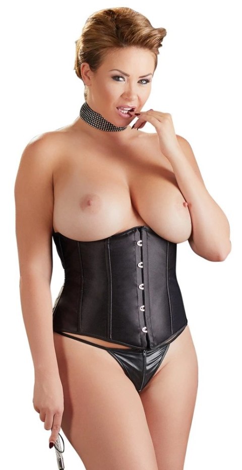 Cottelli CURVES - Seksowny Gorset Bez Biustu Na Haftki Czarny 3XL Cottelli CURVES Cottelli CURVES - Seksowny Gorset Bez Biustu Na Haftki Czarny 3XL Cottelli CURVES