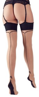 Cottelli LEGWEAR - Beżowe Pończochy Z Czarnym Eleganckim Wykończeniem 3 Cottelli LEGWEAR