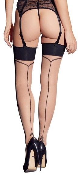 Cottelli LEGWEAR - Beżowe Pończochy Z Czarnym Eleganckim Wykończeniem 5 Cottelli LEGWEAR