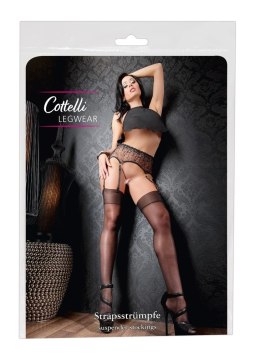 Cottelli LEGWEAR - Czarne Jedwabiste Pończochy Do Pasa 7 Cottelli LEGWEAR