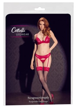 Cottelli LEGWEAR - Czarne Pończochy Z Seksowną Czerwoną Koronką 4 Cottelli LEGWEAR