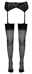 Cottelli LEGWEAR - Seksowne Czarne Pończochy Z Ozdobnym Szwem 1 Cottelli LEGWEAR