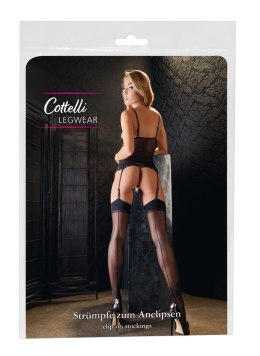 Cottelli LEGWEAR - Seksowne Czarne Pończochy Z Ozdobnym Szwem 2 Cottelli LEGWEAR