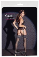 Cottelli LEGWEAR - Seksowne Pończochy Kabaretki Z Kwiatową Koronką S/M Cottelli LEGWEAR