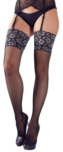 Cottelli LEGWEAR - Seksowne Pończochy Kabaretki Z Kwiatową Koronką S/M Cottelli LEGWEAR