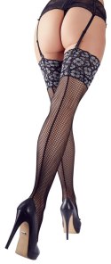 Cottelli LEGWEAR - Seksowne Pończochy Kabaretki Z Kwiatową Koronką S/M Cottelli LEGWEAR