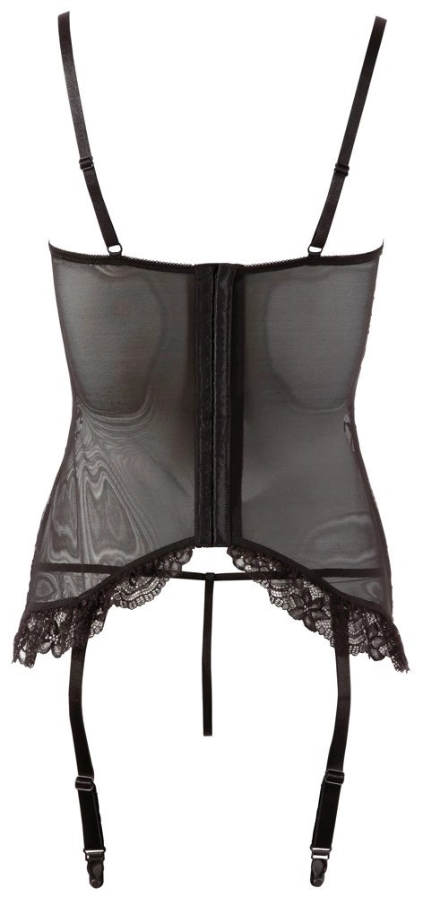 Cottelli LINGERIE - Koronkowa Koszulka Z Paskami Do Pończoch Bez Miseczek + Stringi 75B/S Cottelli LINGERIE Cottelli LINGERIE - Koronkowa Koszulka Z Paskami Do Pończoch Bez Miseczek + Stringi 75B/S Cottelli LINGERIE
