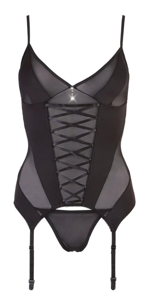 Cottelli LINGERIE - Seksowna Koszulka Z Paskami Do Pończoch + Stringi Czarne M Cottelli LINGERIE Cottelli LINGERIE - Seksowna Koszulka Z Paskami Do Pończoch + Stringi Czarne M Cottelli LINGERIE