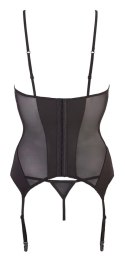 Cottelli LINGERIE - Seksowna Koszulka Z Paskami Do Pończoch + Stringi Czarne M Cottelli LINGERIE