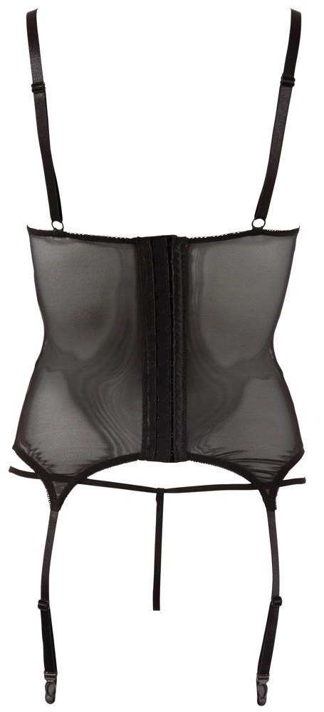 Cottelli LINGERIE - Seksowna Siateczkowa Koszulka Z Paskami Do Pończoch + Stringi Czarne XL Cottelli LINGERIE Cottelli LINGERIE - Seksowna Siateczkowa Koszulka Z Paskami Do Pończoch + Stringi Czarne XL Cottelli LINGERIE