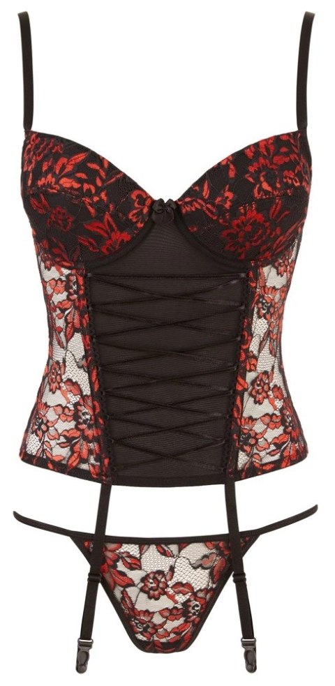 Cottelli LINGERIE - Seksowny Kwiatowy Gorset + Stringi 80B/M Cottelli LINGERIE Cottelli LINGERIE - Seksowny Kwiatowy Gorset + Stringi 80B/M Cottelli LINGERIE