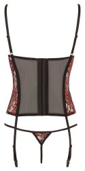 Cottelli LINGERIE - Seksowny Kwiatowy Gorset + Stringi 80B/M Cottelli LINGERIE