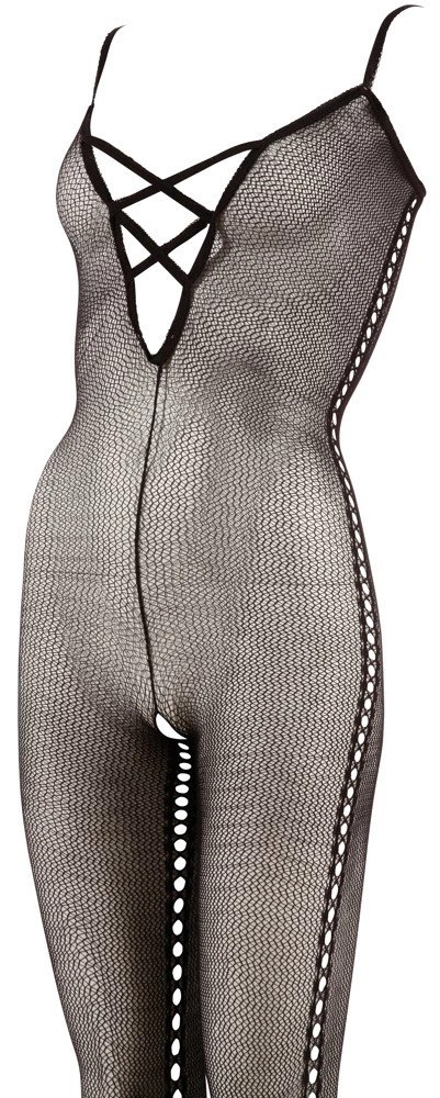 NO:XQSE - Czarny Kombinezon Z Siateczki Z Otworami Po Bokach 2XL/3XL NO:XQSE NO:XQSE - Czarny Kombinezon Z Siateczki Z Otworami Po Bokach 2XL/3XL NO:XQSE