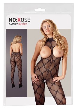 NO:XQSE - Koronkowy Kombinezon Bez Biustu I Bez Krocza Czarny XL-XXL NO:XQSE