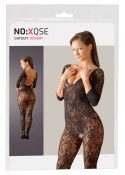 NO:XQSE - Piękny Kombinezon Z Czarnej Koronki I Rękawami 3/4 S-L NO:XQSE