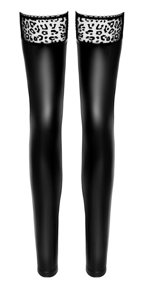Noir - Seksowne Matowe Pończochy Z Elegancką Panterką Czarne M Noir Noir - Seksowne Matowe Pończochy Z Elegancką Panterką Czarne M Noir