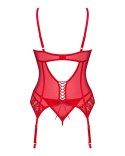 Obsessive - Czerwony Koronkowy Gorsecik I Stringi Ingridia XL/2XL Obsessive