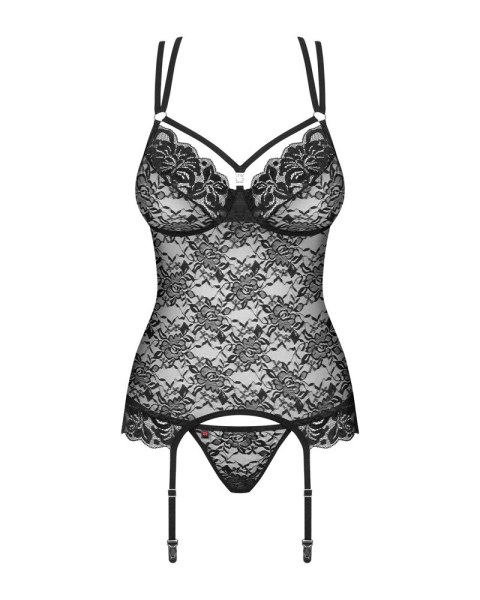 Obsessive - Seksowna Gorsetowa Koszulka i Stringi 860-COR-1 Czarne S/M Obsessive Obsessive - Seksowna Gorsetowa Koszulka i Stringi 860-COR-1 Czarne S/M Obsessive