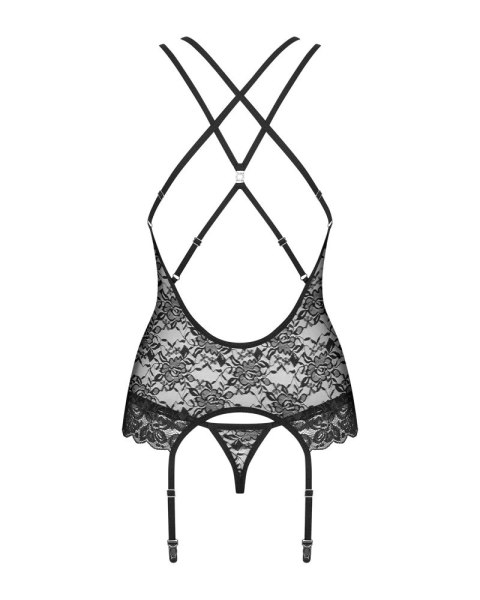 Obsessive - Seksowna Gorsetowa Koszulka i Stringi 860-COR-1 Czarne S/M Obsessive Obsessive - Seksowna Gorsetowa Koszulka i Stringi 860-COR-1 Czarne S/M Obsessive