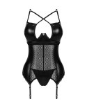 Obsessive - Seksowny Gorset Z Paskami Do Pończoch i Stringi Norides Czarne XL/2XL Obsessive