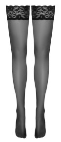 Cottelli LEGWEAR - Czarne Klasyczne Pończochy Z Piękną Koronką 2 Cottelli LEGWEAR