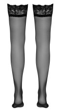 Cottelli LEGWEAR - Czarne Klasyczne Pończochy Z Wysoką Koronką 2 Cottelli LEGWEAR
