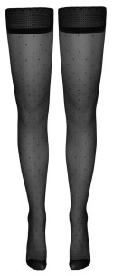 Cottelli LEGWEAR - Czarne Pończochy Samonośne Z Kropeczkami 2 Cottelli LEGWEAR