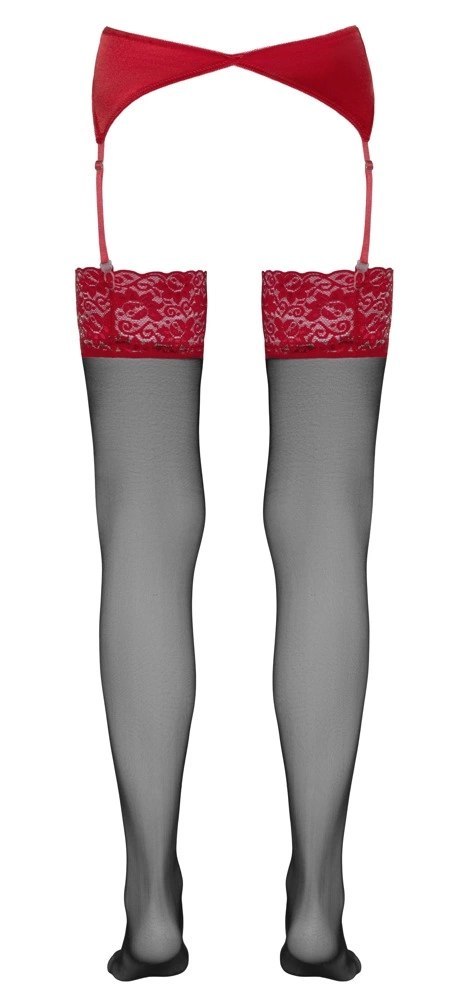 Cottelli LEGWEAR - Czarne Pończochy Z Czerwoną Koronką 3 Cottelli LEGWEAR Cottelli LEGWEAR - Czarne Pończochy Z Czerwoną Koronką 3 Cottelli LEGWEAR