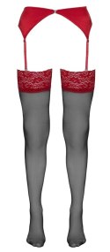 Cottelli LEGWEAR - Czarne Pończochy Z Czerwoną Koronką 4 Cottelli LEGWEAR