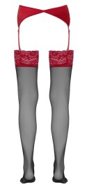 Cottelli LEGWEAR - Czarne Pończochy Z Czerwoną Koronką 4 Cottelli LEGWEAR