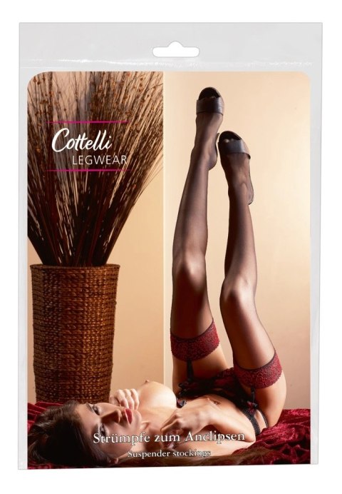 Cottelli LEGWEAR - Czarne Pończochy Z Czerwoną Koronką 5 Cottelli LEGWEAR Cottelli LEGWEAR - Czarne Pończochy Z Czerwoną Koronką 5 Cottelli LEGWEAR