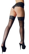 Cottelli LEGWEAR - Czarne Pończochy Z Koronką I Ozdobnym Szwem Z Tyłu 3 Cottelli LEGWEAR