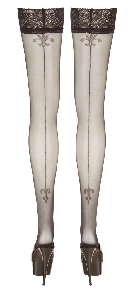 Cottelli LEGWEAR - Czarne Pończochy Z Koronką I Ozdobnym Szwem Z Tyłu 3 Cottelli LEGWEAR Cottelli LEGWEAR - Czarne Pończochy Z Koronką I Ozdobnym Szwem Z Tyłu 3 Cottelli LEGWEAR