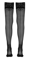 Cottelli LEGWEAR - Czarne Pończochy Z Koronką I Ozdobnym Szwem Z Tyłu 3 Cottelli LEGWEAR