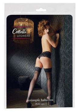 Cottelli LEGWEAR - Czarne Pończochy Z Koronką I Ozdobnym Szwem Z Tyłu 4 Cottelli LEGWEAR