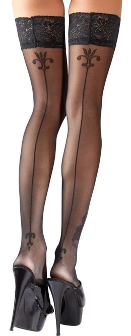 Cottelli LEGWEAR - Czarne Pończochy Z Koronką I Ozdobnym Szwem Z Tyłu 4 Cottelli LEGWEAR